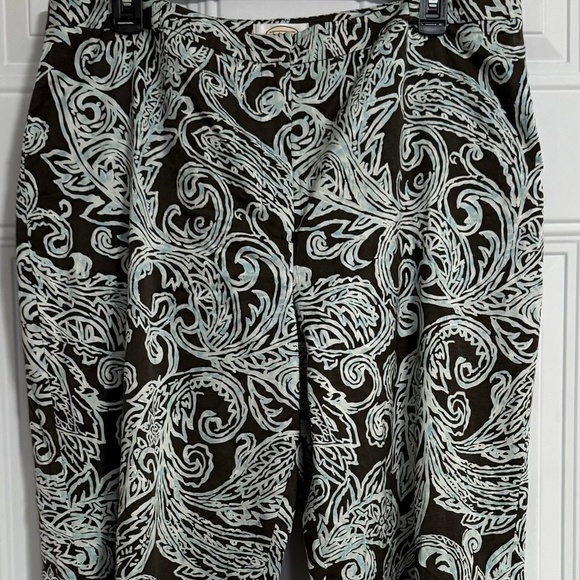 Talbots Stretch Straight Leg Pants SZ 18 Casual Office Teal Brown - Picture 2 of 5